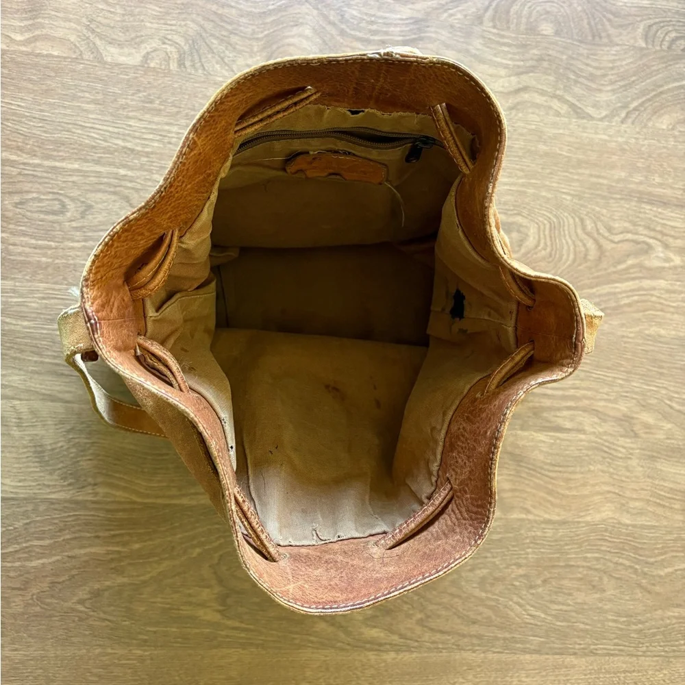 Unisa Tan Leather Hobo Shoulder Bag